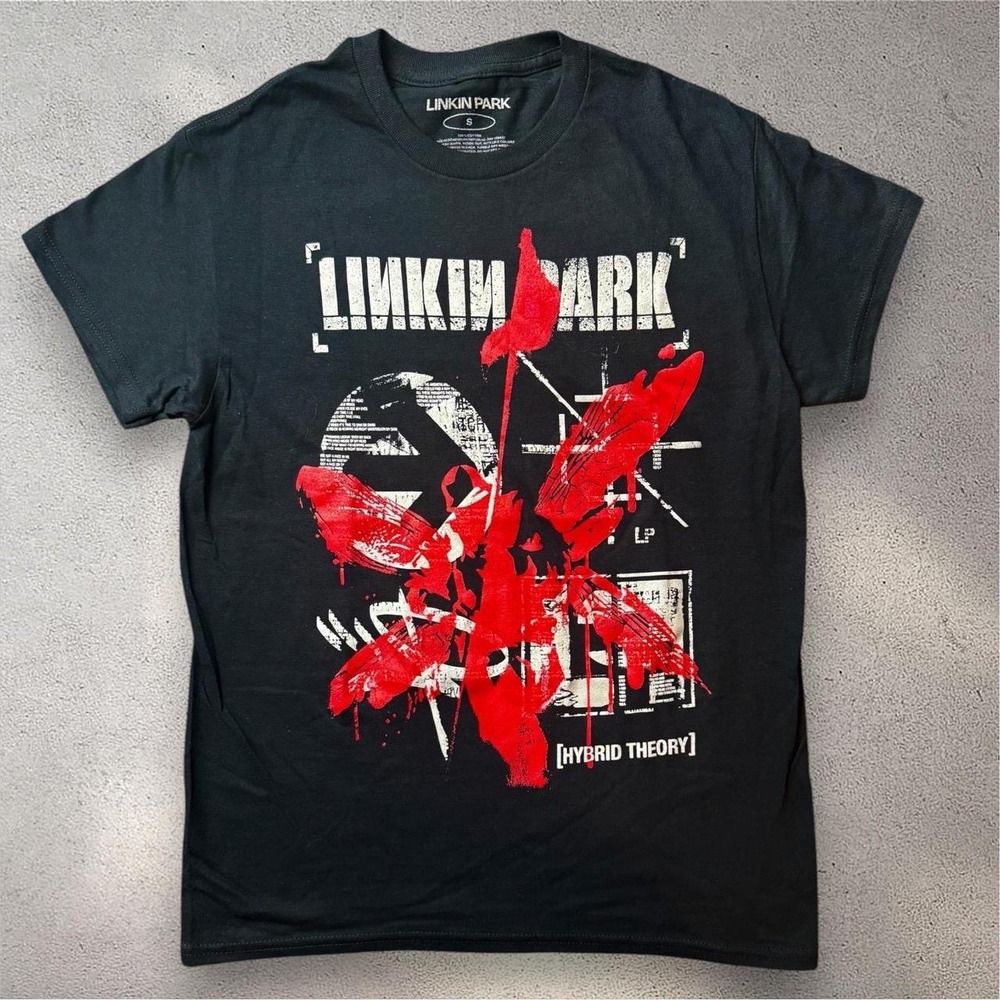 Linkin Park Hybrid Theory Soldier Graphic T-Shirt Black Red Small Band Tee